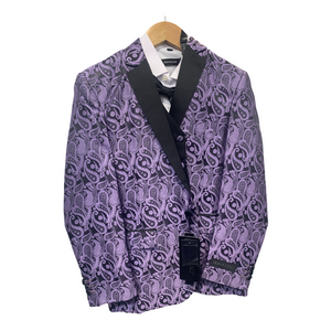 Ronaldo Purple Paisley  Designer Skinny Grad  5 pc Suit