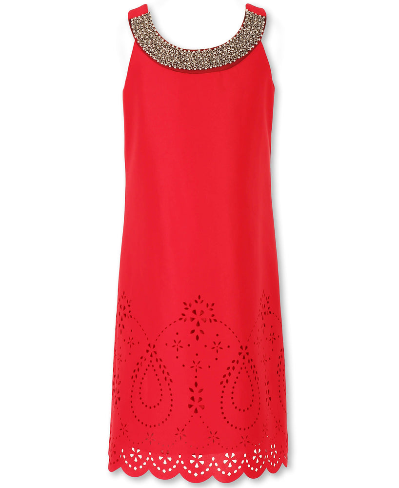 Designer Sequence Dress in Ruby Red