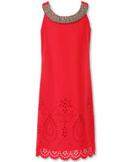 Designer Sequence Dress in Ruby Red