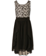 Paparazzi Sequence Dress White Lace and Chiffon Black