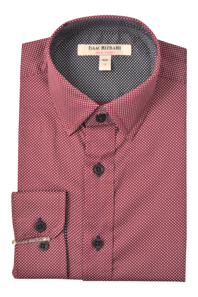 Designer Wine and White Accent Dress Shirts