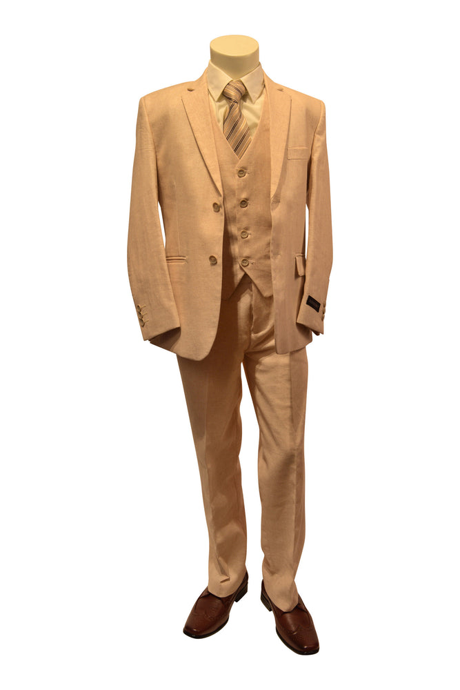 Ronaldo Light Tan Linen 5 pc Suit