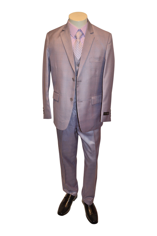 Ronaldo Light Violet Plaid 5 pc Suit