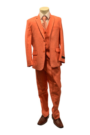 Ronaldo Coral Linen 5 pc Suit