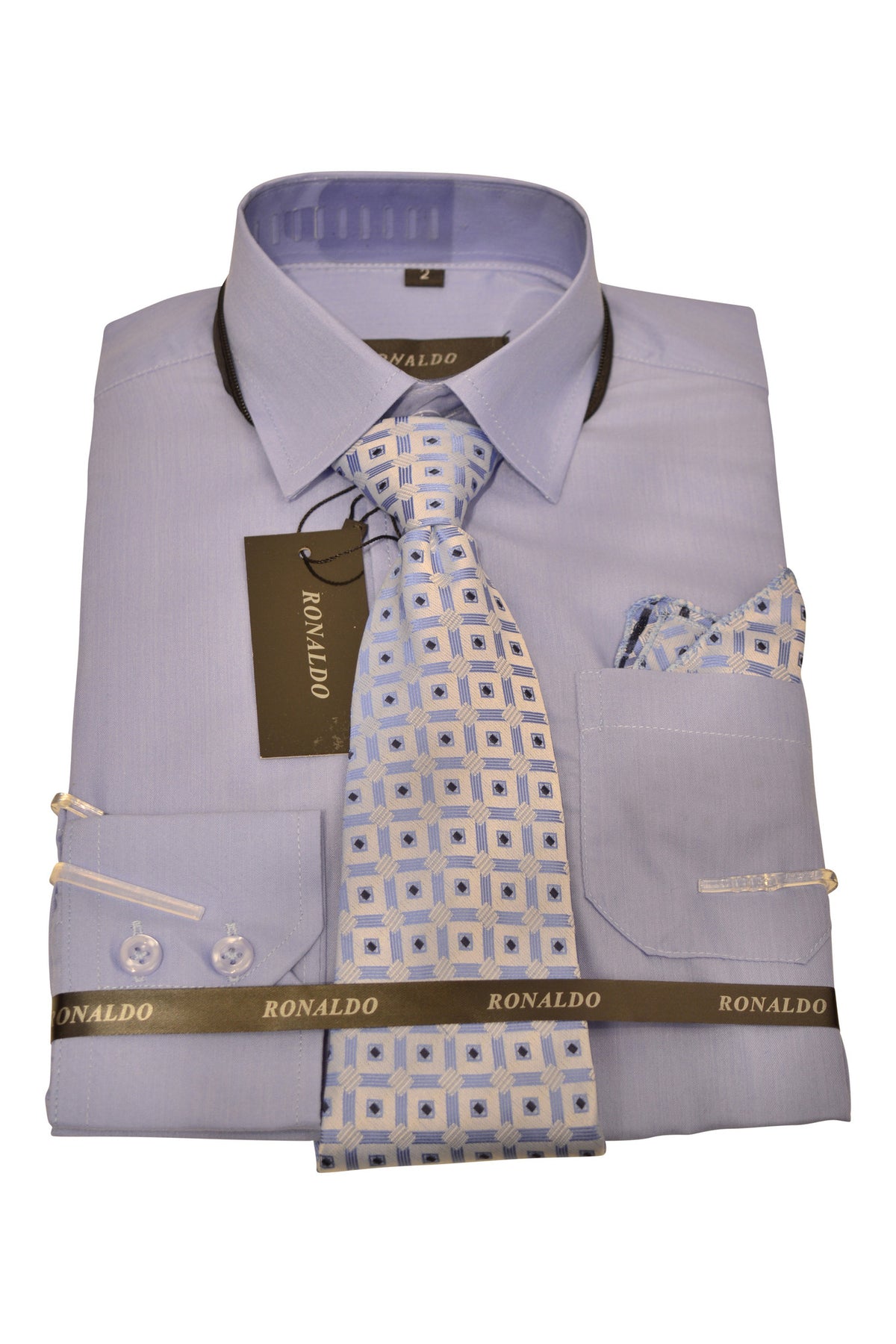 Ronaldo 3pc Sky Blue Shirt Set