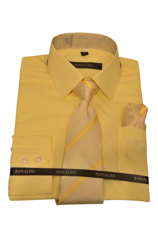 Ronaldo 3pc Soft Yellow Shirt Set