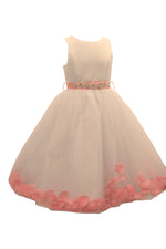 Ashley Dress with Coral Petals and Diamond Crusted Ribbon