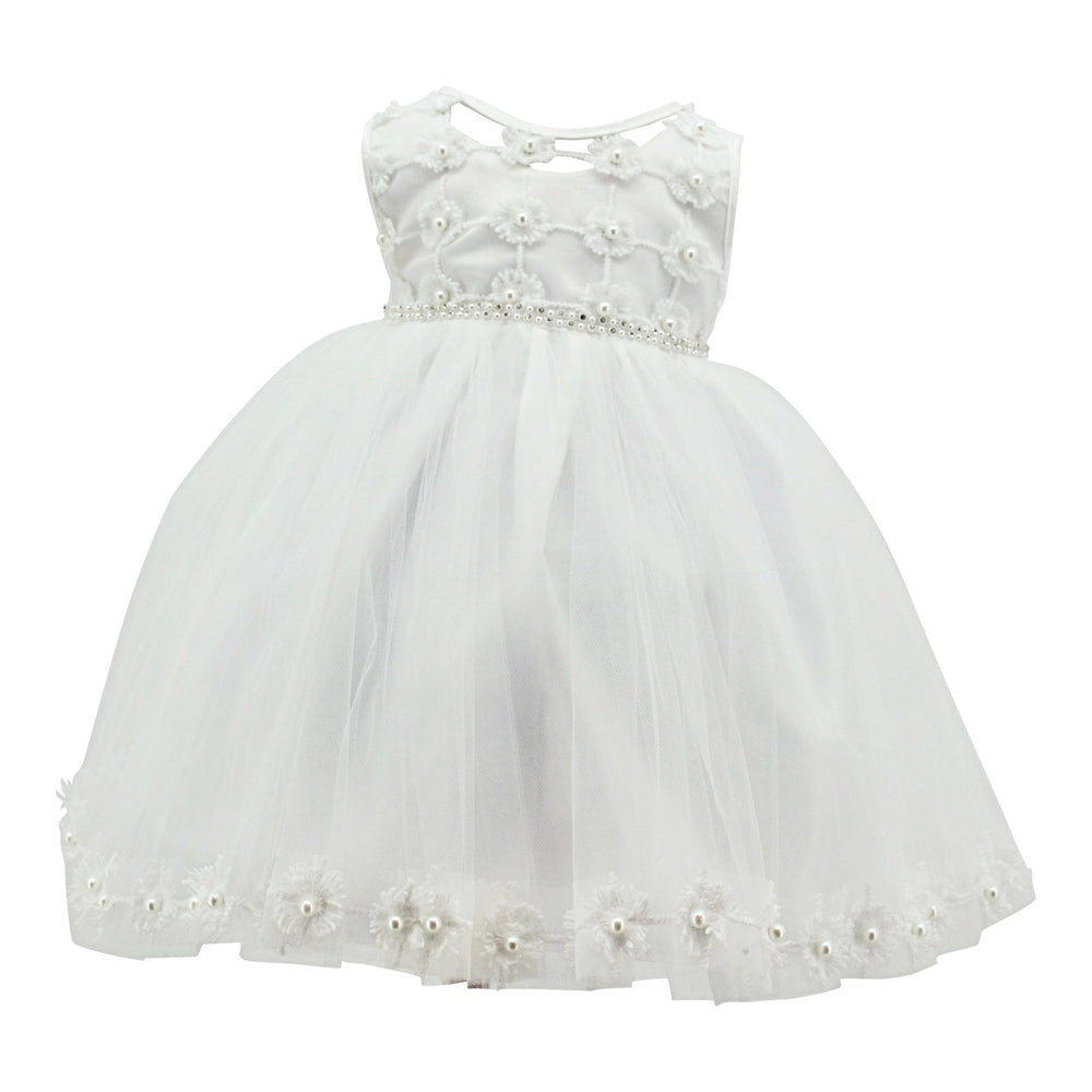 Baby Girls Paparazzi Christening Dress With Silver