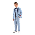 Ronaldo Sea Blue Designer Skinny Grad  5 pc Suit
