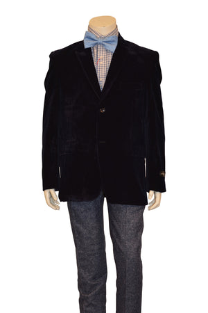 Ronaldo Boys Designer Single-Breasted Black Velvet Blazer Jacket