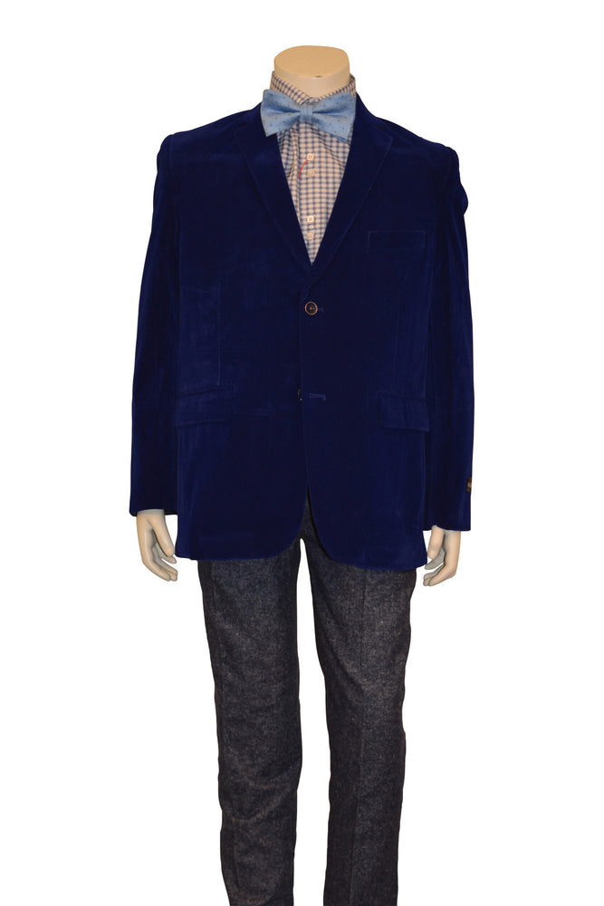 Ronaldo Boys Designer Single-Breasted Royal Blue Velvet Blazer Jacket