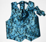 Blue Paisley Paparazzi Tuxedo Vest Set