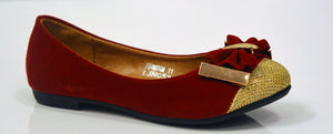 Girls Velvet Flats