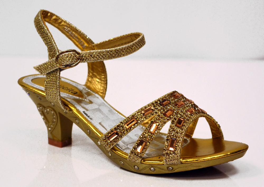 Gold heels with glitter