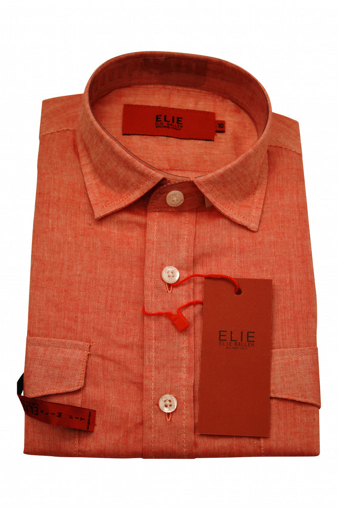 Designer Linen Dress Shirts in Coral