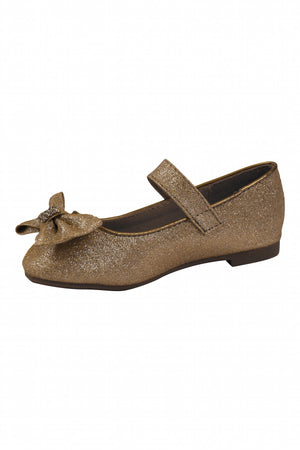 Little Girls Sparkly Flats in Silver