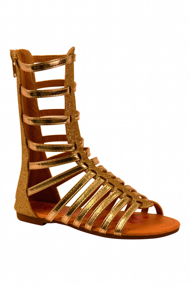 Girls Gladiator Gold Sandals