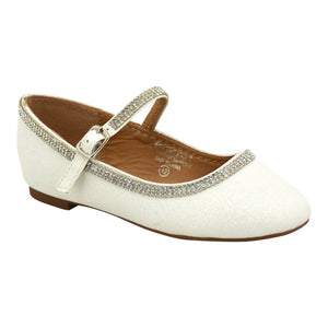 Girls Fancy White Diamond Flat