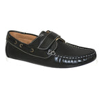 Black Leather Deck Loafers