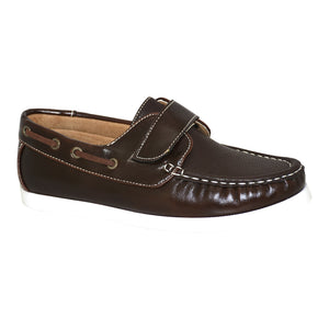 Dark Brown Leather Deck Loafers