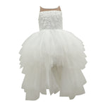 Paparazzi White Designer Hi and Low with Ruffled Bottom