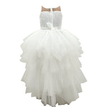 Paparazzi White Designer Hi and Low with Ruffled Bottom