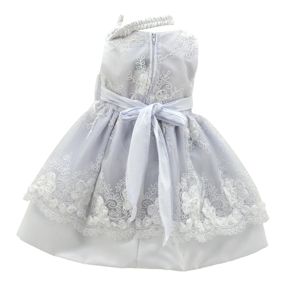 Baby Dress in Diamond Lace White