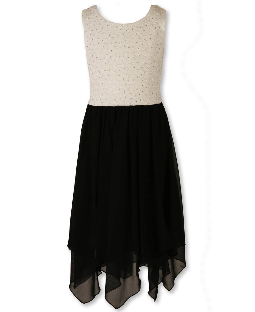 Sequence Dress White Lace and Black