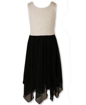 Sequence Dress White Lace and Black
