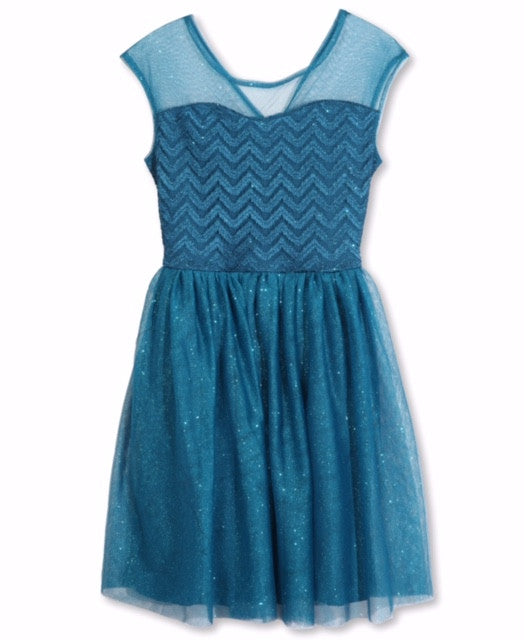 Designer Sequence Dress in Turquoise