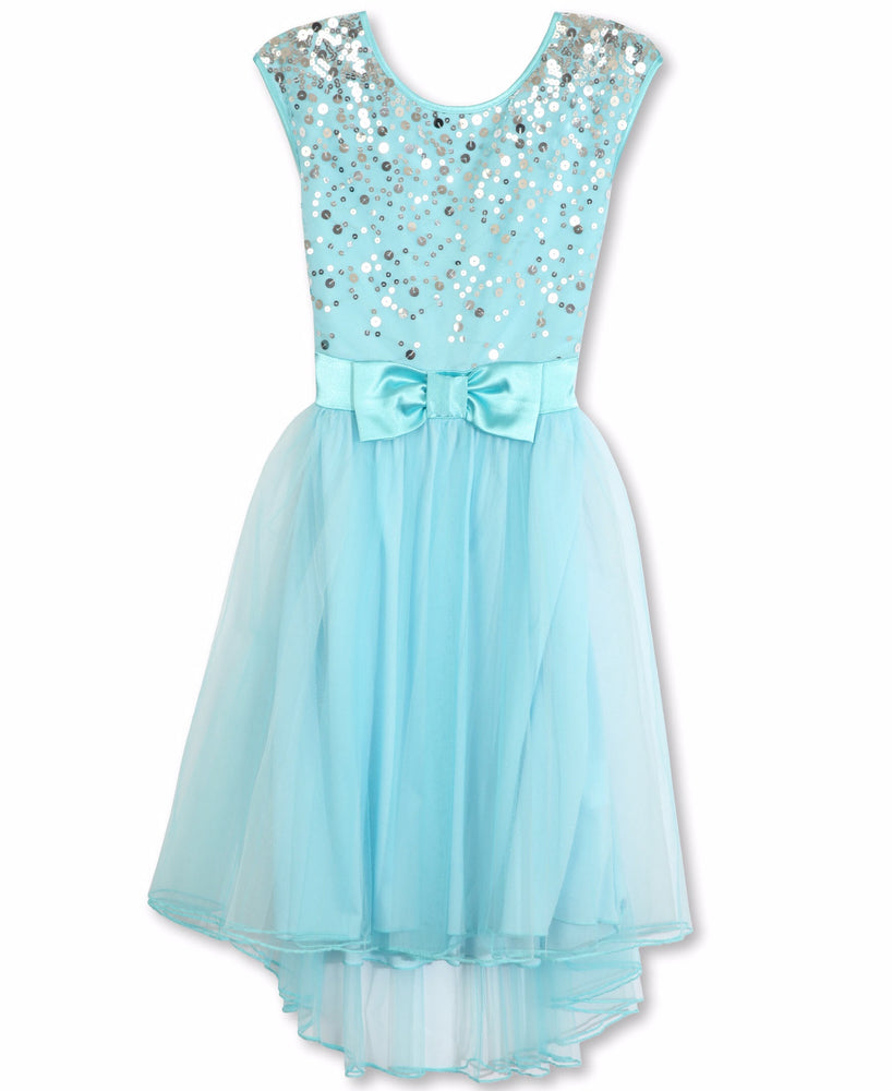 Designer Sequence Dress in Sky Blue