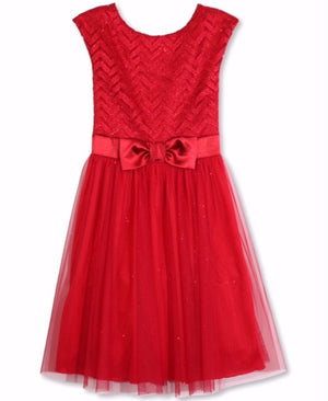 Designer Sequence Dress in Holiday Red