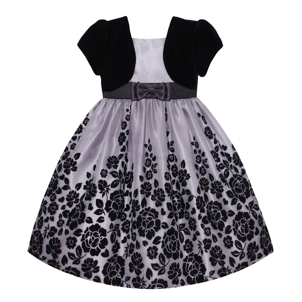 Paparazzi Dress in Black Velvet and Platinum