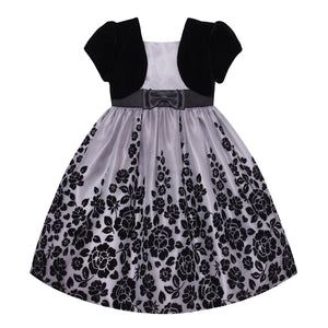 Paparazzi Dress in Black Velvet and Platinum