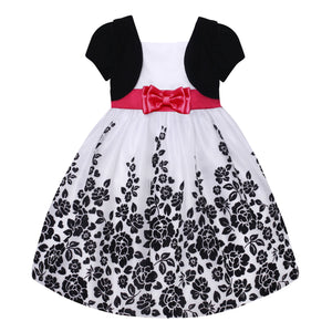 Paparazzi Dress in Black Velvet and White