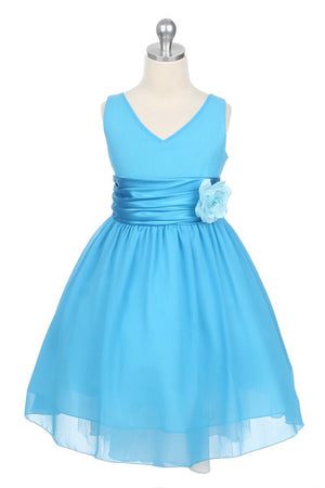 Chiffon Dress in Turquoise