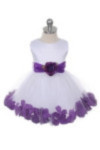 Ashley Baby Dress with Purple Petals and Sash