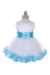 Ashley Baby Dress with Turquoise Petals and Sash