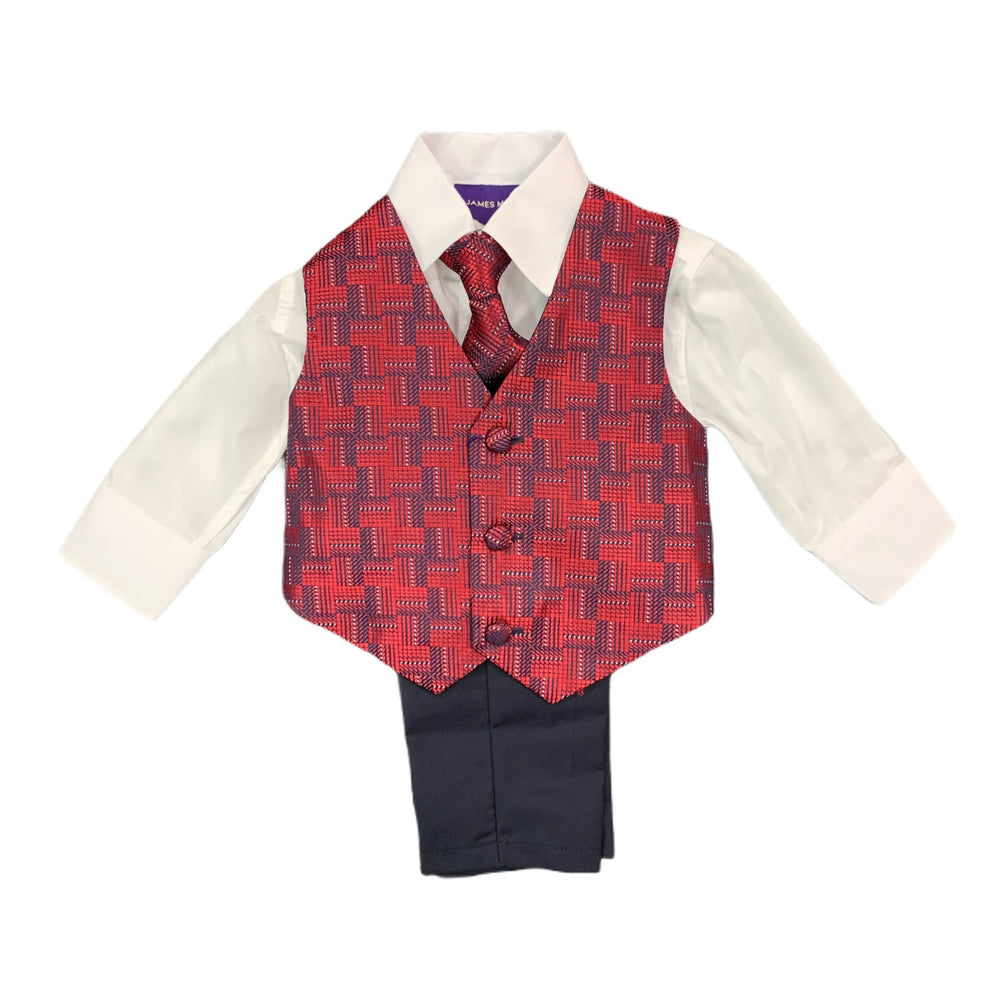 Paparazzi Red/Navy Boys 4 pc Vest Set