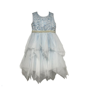 Paparazzi Sky Blue lace Ruffle Dress