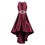 Burgundy and Gold Graduation Dress