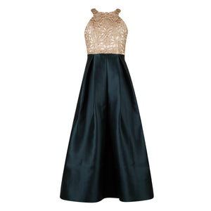 Emerald Green and Gold Graduation Dress