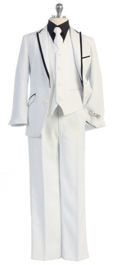 5 pc Suit White with Black Trim