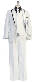 5 pc Suit White with Black Trim