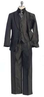 5 pc Suit in Grey with Black Trim