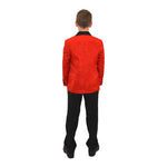 Ronaldo Designer Red and Black Trim Tuxedo Suit