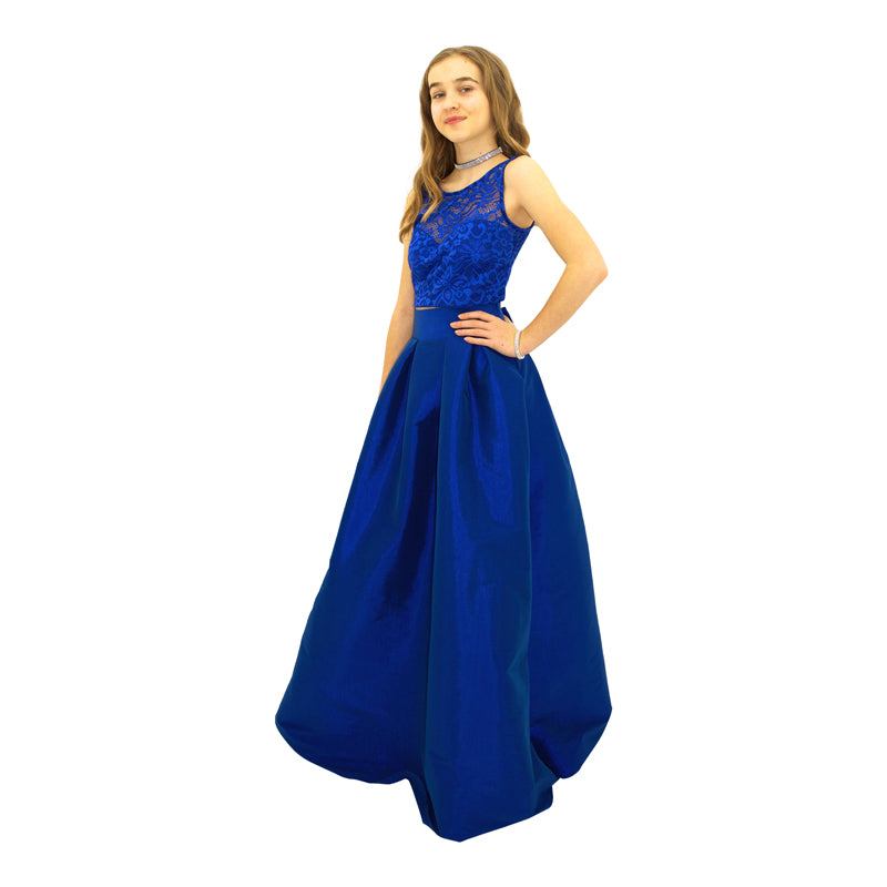 Paparazzi Couture 2 Piece Sequence Full length dress in Electric Blue
