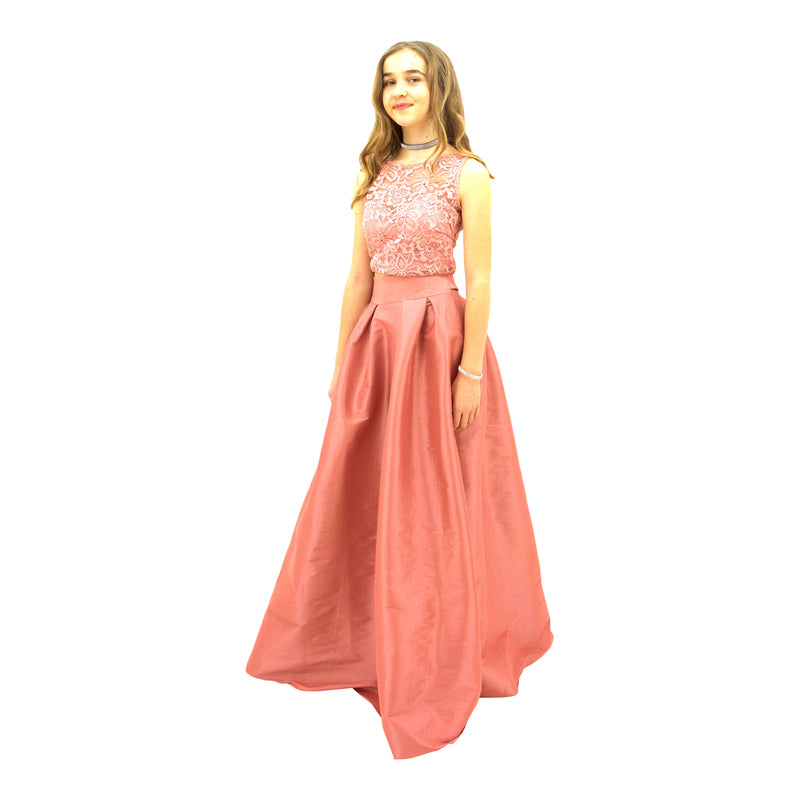 Paparazzi Couture 2 Piece Sequence Full length dress in Blush Pink