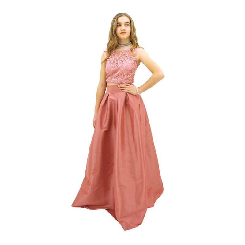 Paparazzi Couture 2 Piece Sequence Full length dress in Blush Pink
