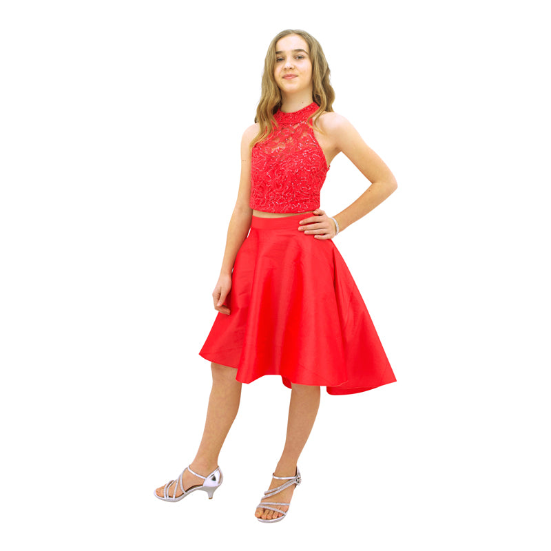 Paparazzi Couture 2 Piece Sequence High Low dress in Coral